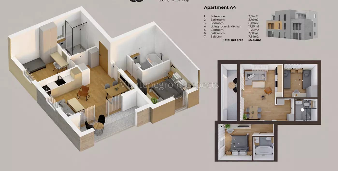 Novi apartmani u izgradnji sa pogledom na more, Stoliv